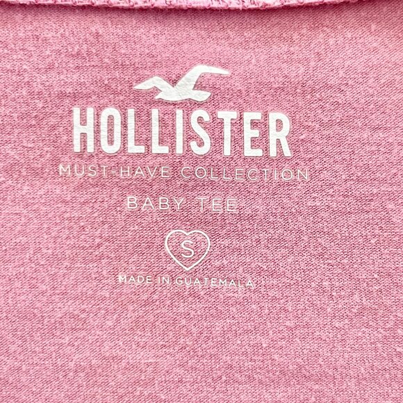 Hollister Must-Have Collection Dusty Pink Lace Trim Baby Tee - Size Small - Picture 6 of 8